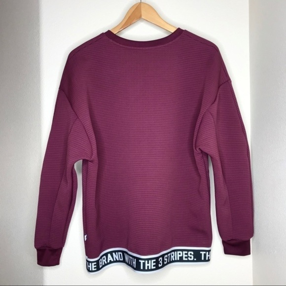 Adidas Trefoil Burgundy Crew Neck Sweatshirt - Picture 8 of 8